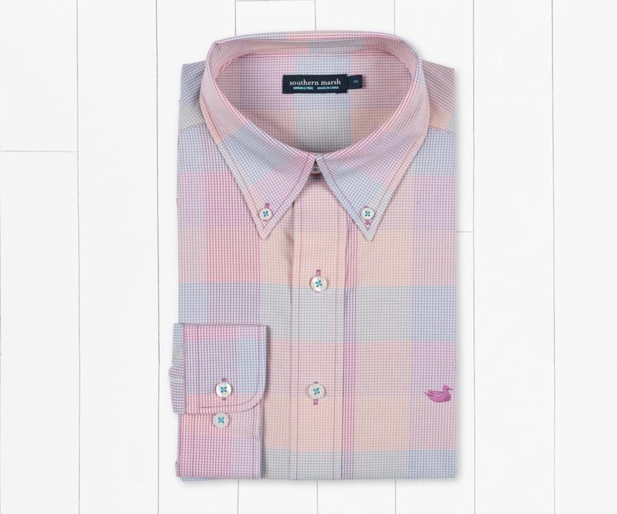 Men'S Southern Marsh Wrinkle-Free | Grayson Check Dress Shirt