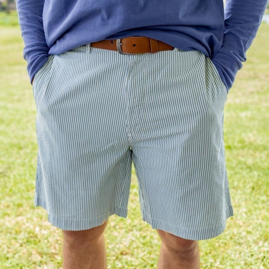 Men'S Southern Marsh Shorts | Seersucker Regatta Short 8In. Flat Seersucker Blue