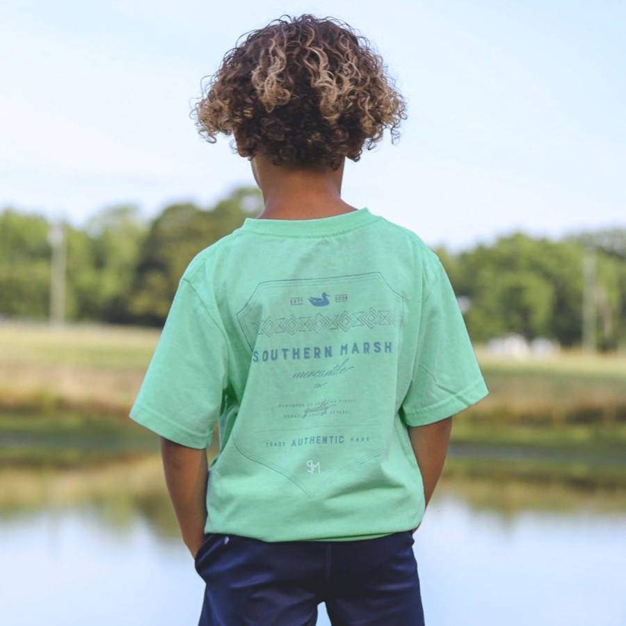 Youth Southern Marsh Seawash Tees | Youth Seawash Tee | Mercantile Co. Bimini Green