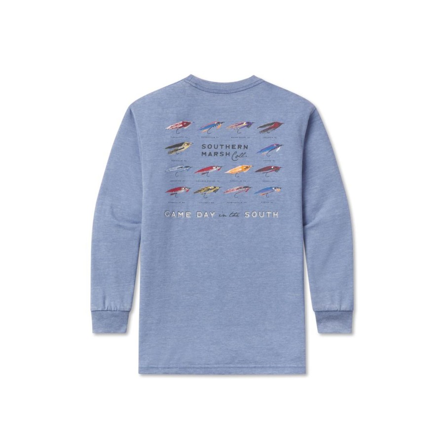 Youth Southern Marsh Seawash Long Sleeve Tees | Youth Seawash Tee - Game Day In The South - Long Sleeve