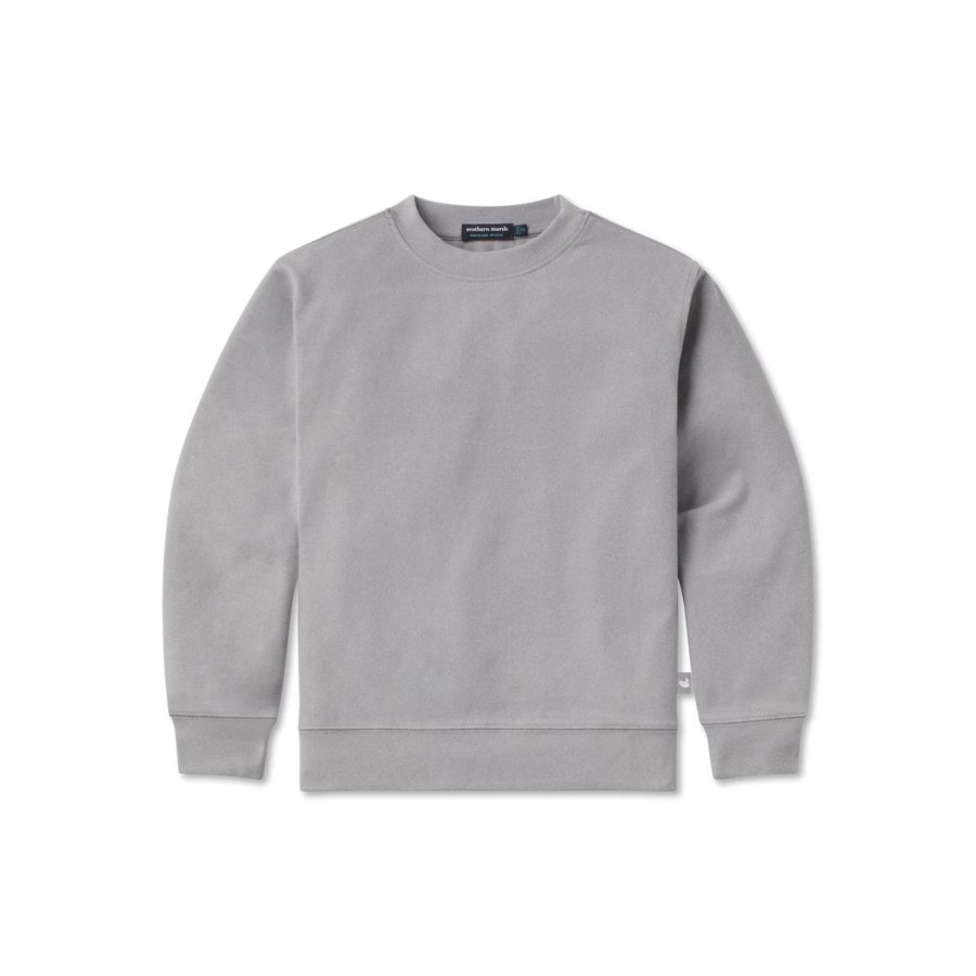 Youth Southern Marsh Pullovers And Sweaters | Youth Caroline Comfort Crewneck Light Gray