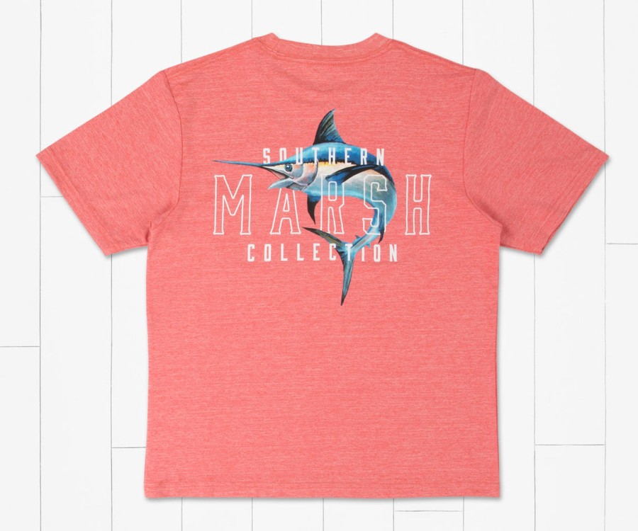 Youth Southern Marsh Performance Tees | Youth Fieldtec Heathered Tee - Swordfish Strawberry Fizz