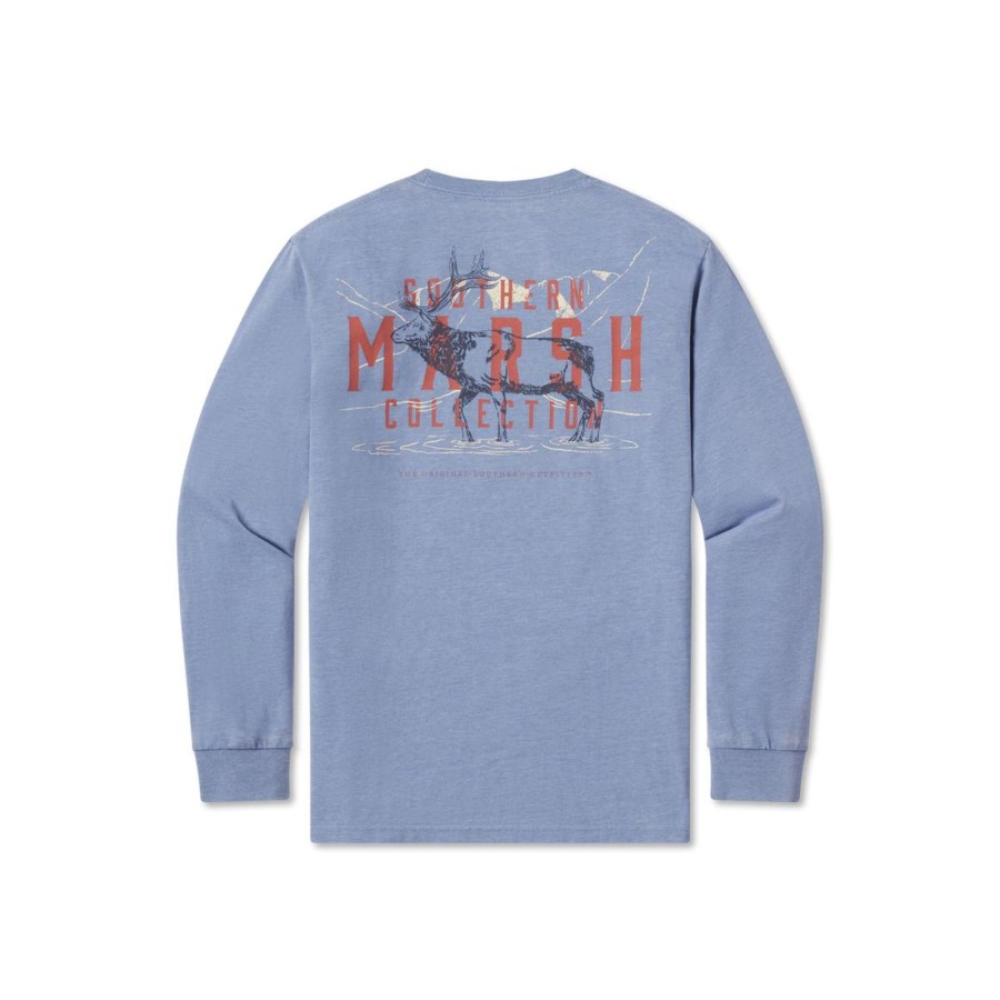 Men'S Southern Marsh Seawash Long Sleeve Tees | Seawash Tee | Etched Elk | Long Sleeve