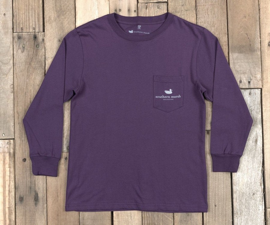 Youth Southern Marsh Original Long Sleeve Tees | Youth Backroads Collection Tee - Louisiana - Long Sleeve Iris