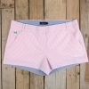 Women'S Southern Marsh Shorts | Brighton Short | Seersucker Pink Stripe With Navy