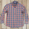 Youth Southern Marsh Dress Shirts | Youth King Windowpane Dress Shirt Navy And Bisque