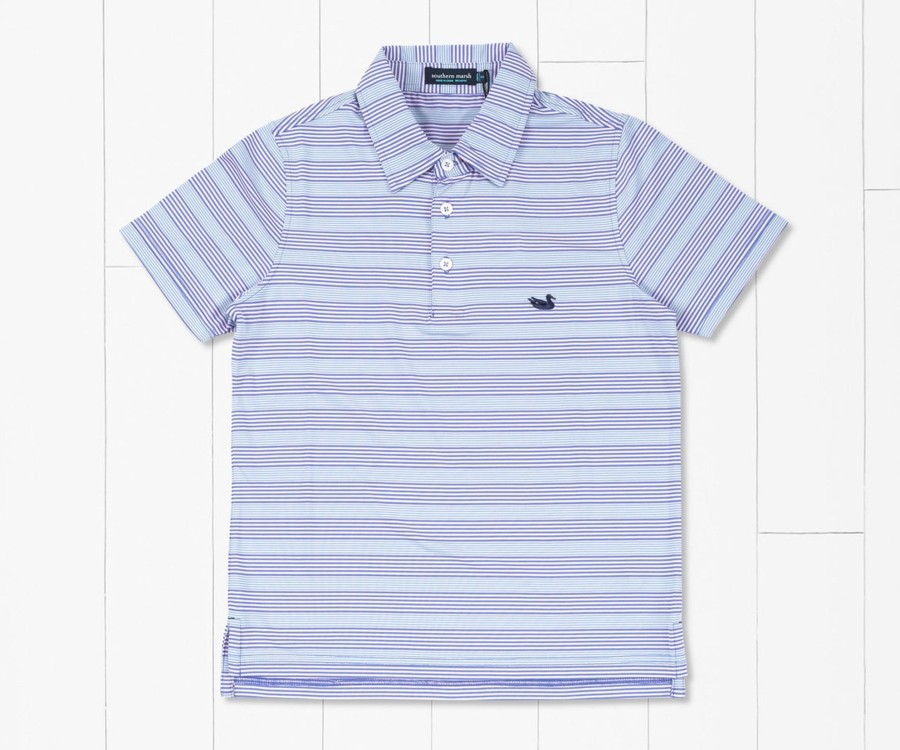 Youth Southern Marsh Polos | Youth Bermuda Performance Polo | Pensacola Stripe