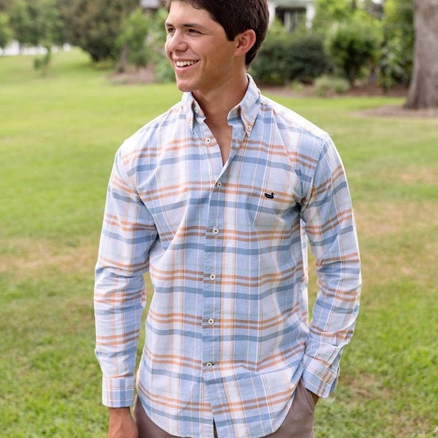 Men'S Southern Marsh Relaxed | Oakmont Oxford Dress Shirt Wharf And Bisque