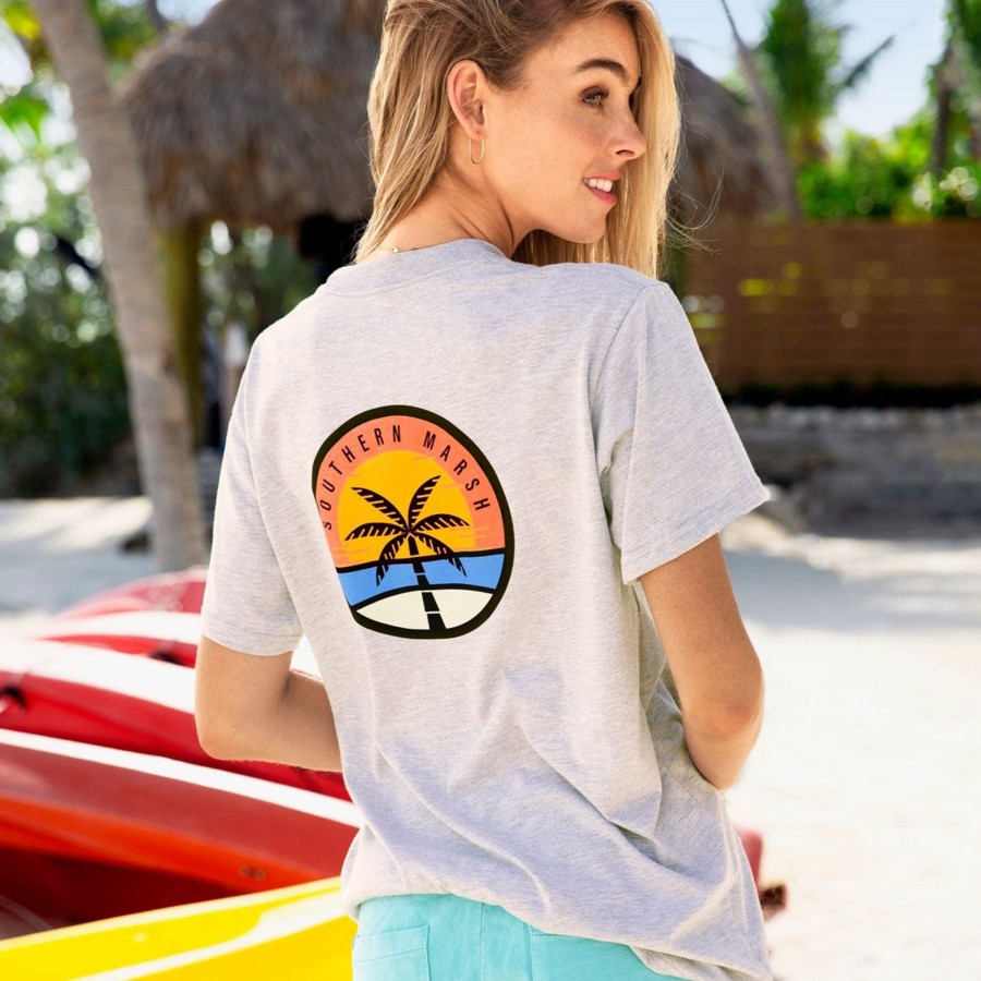 Men'S Southern Marsh Original Ss Tees | Sunset Palm Tee