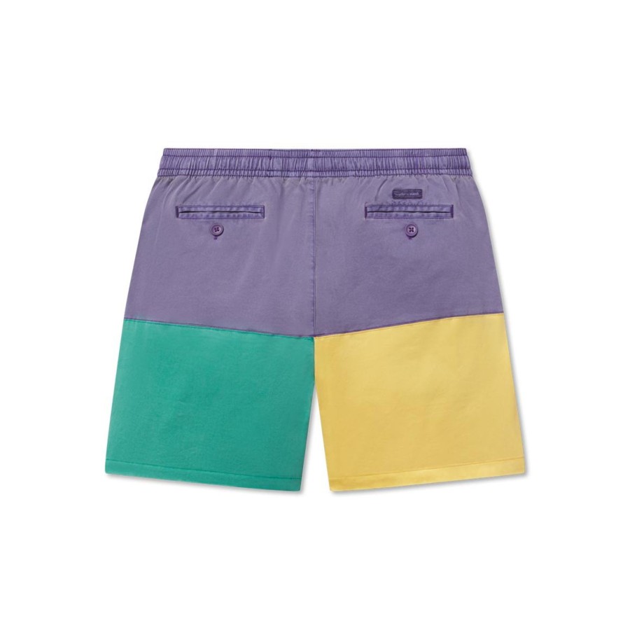 Men'S Southern Marsh Shorts | Hartwell Washed Shorts | New Orleans Purple Green And Gold