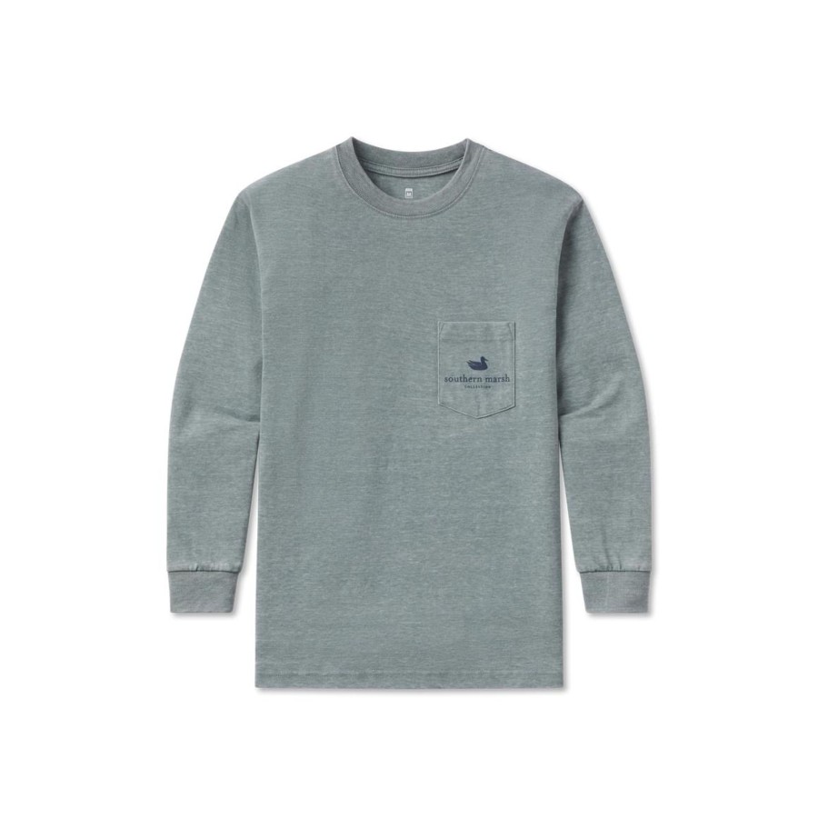 Youth Southern Marsh Seawash Long Sleeve Tees | Youth Seawash Tee - Pointer Pack - Long Sleeve Burnt Sage