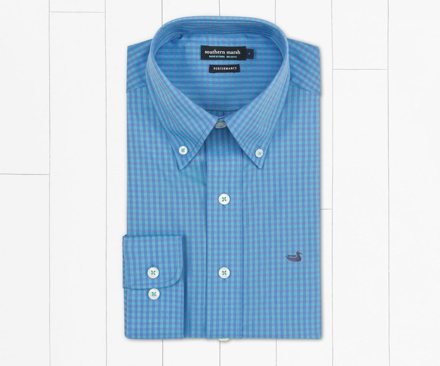 Men'S Southern Marsh Performance | Greene Performance Check Dress Shirt