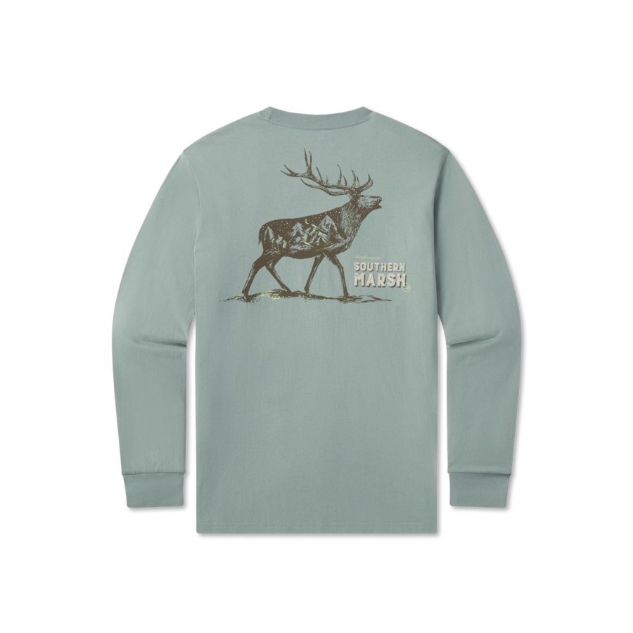 Men'S Southern Marsh Original Ls Tees | Starry Silhouette Tee - Elk - Long Sleeve