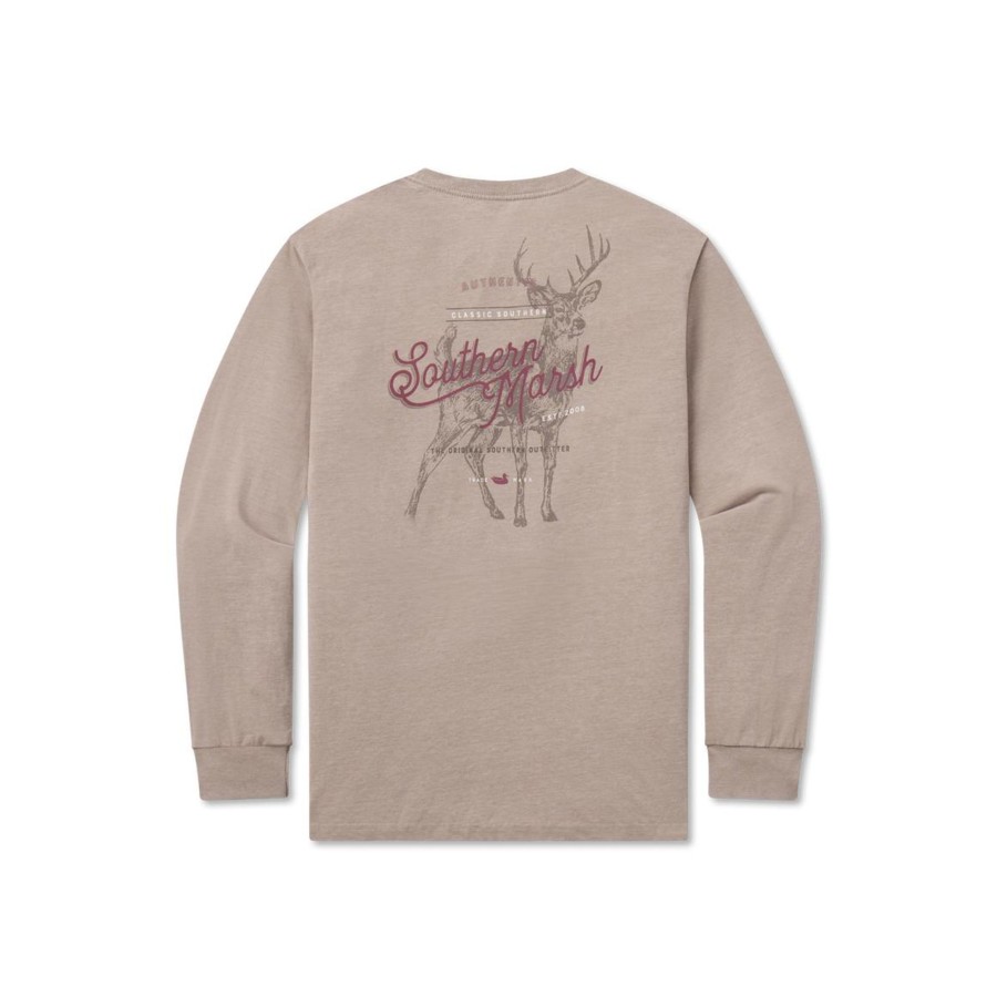 Men'S Southern Marsh Seawash Long Sleeve Tees | Seawash Tee | Deer | Long Sleeve