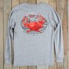 Men'S Southern Marsh Original Ls Tees | Crab Boil Festival Tee - Long Sleeve Light Gray