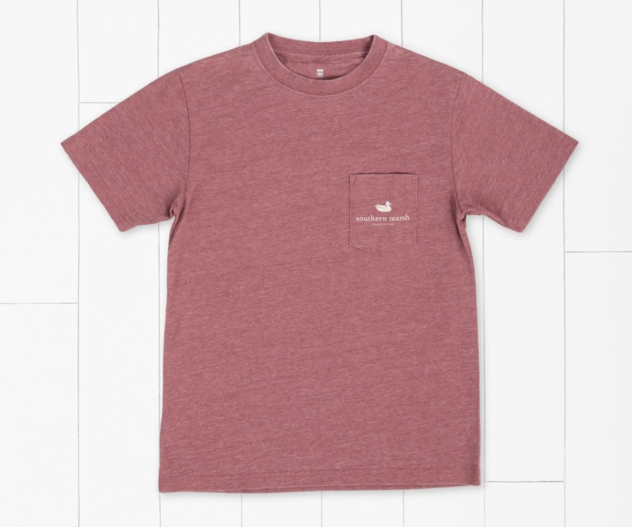 Youth Southern Marsh Original Tees | Youth Seawash Tee | Offroad Crimson