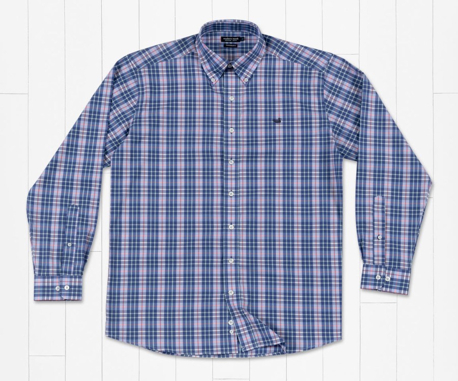 Men'S Southern Marsh Performance | Bluefish Performance Plaid Dress Shirt