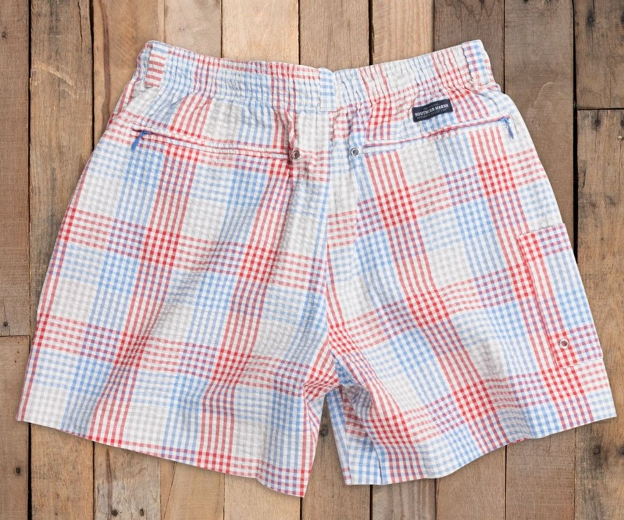 Men'S Southern Marsh Swim Trunks | Dockside Swim Trunk | Seersucker Gingham