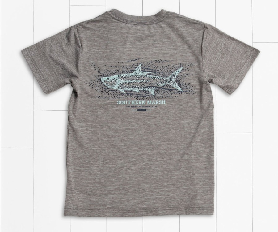 Youth Southern Marsh Performance Tees | Youth Fieldtec Performance Tee | Tarpon Dark Gray