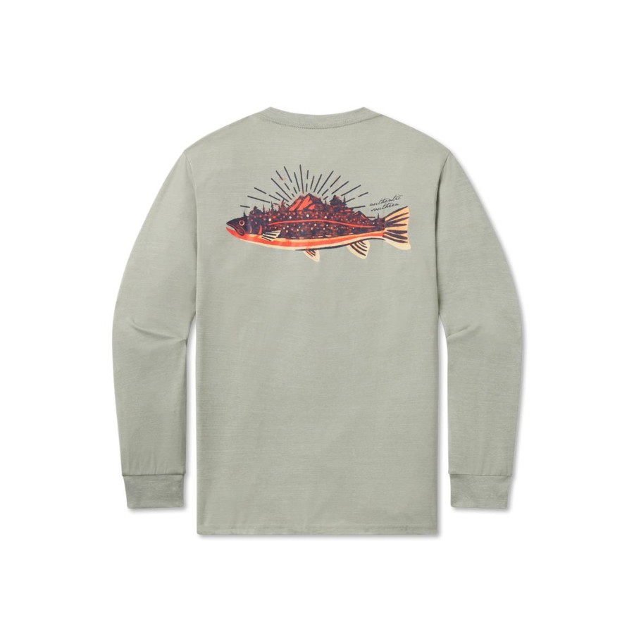 Men'S Southern Marsh Performance Long Sleeve Tees | Fieldtec Heathered Performance Tee | Speckled Sunset