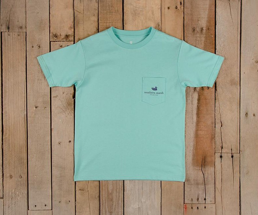 Youth Southern Marsh Original Tees | Youth Expedition Series Tee - Heron Antigua Blue