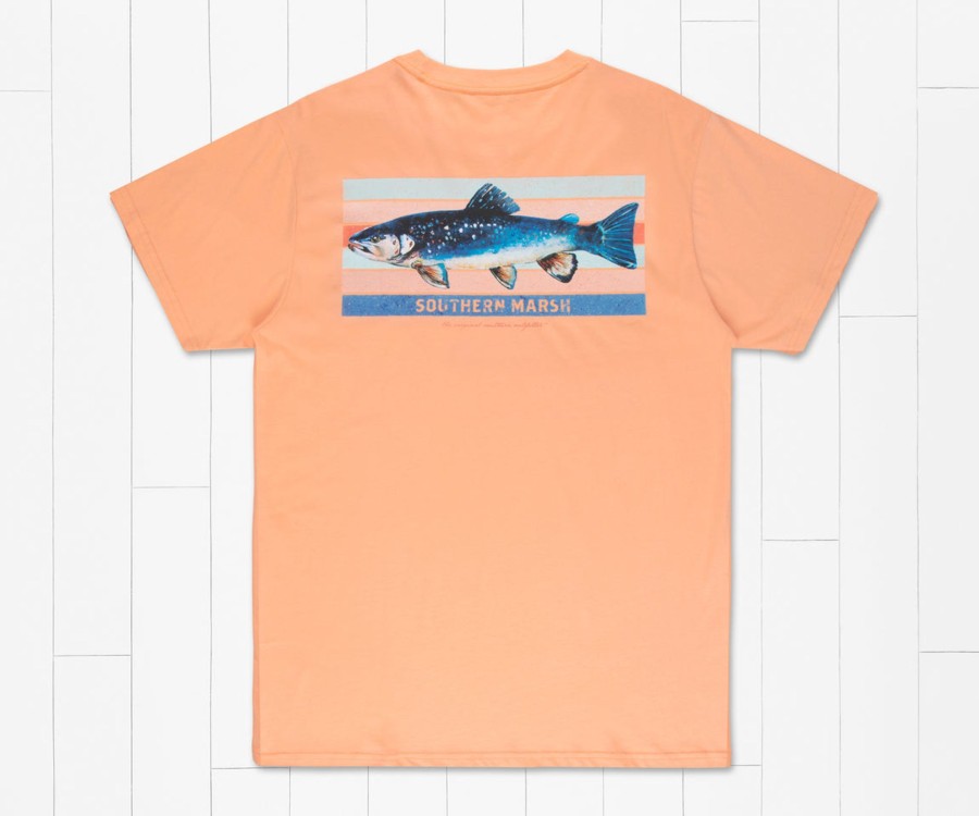 Men'S Southern Marsh Original Ss Tees | Fishing Lines Tee - Brook Trout