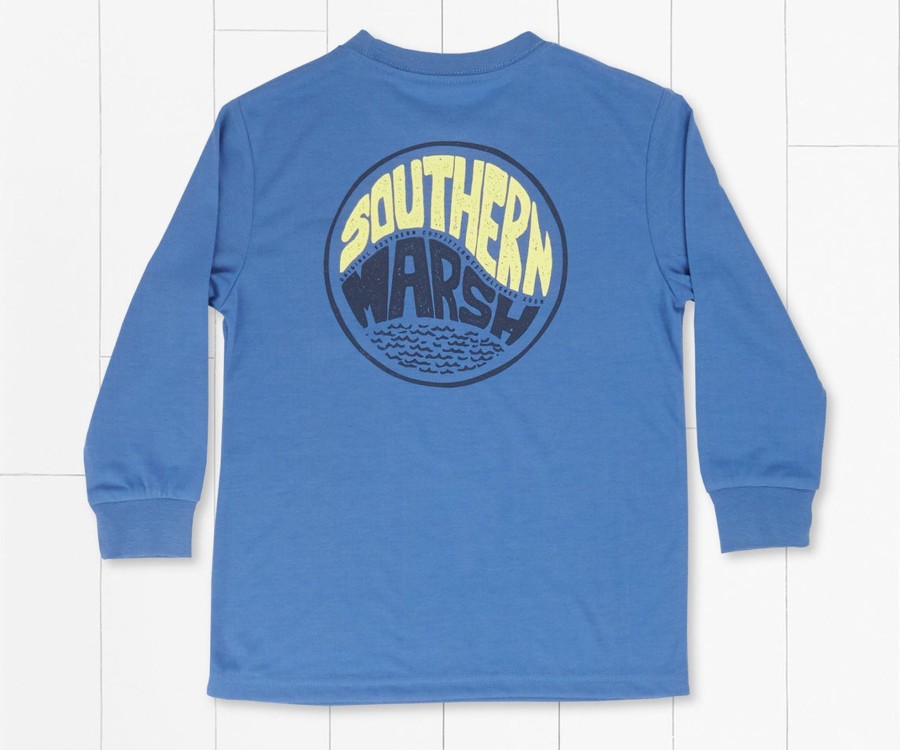 Youth Southern Marsh Performance Long Sleeve Tees | Youth Fieldtec Comfort Long Sleeve Tee | Retro Riptide Oxford Blue