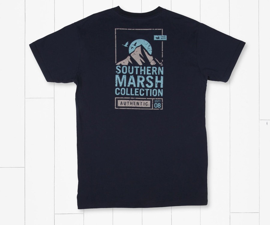 Women'S Southern Marsh Original Tees | Branding Collection Tee | Summit Poster Navy