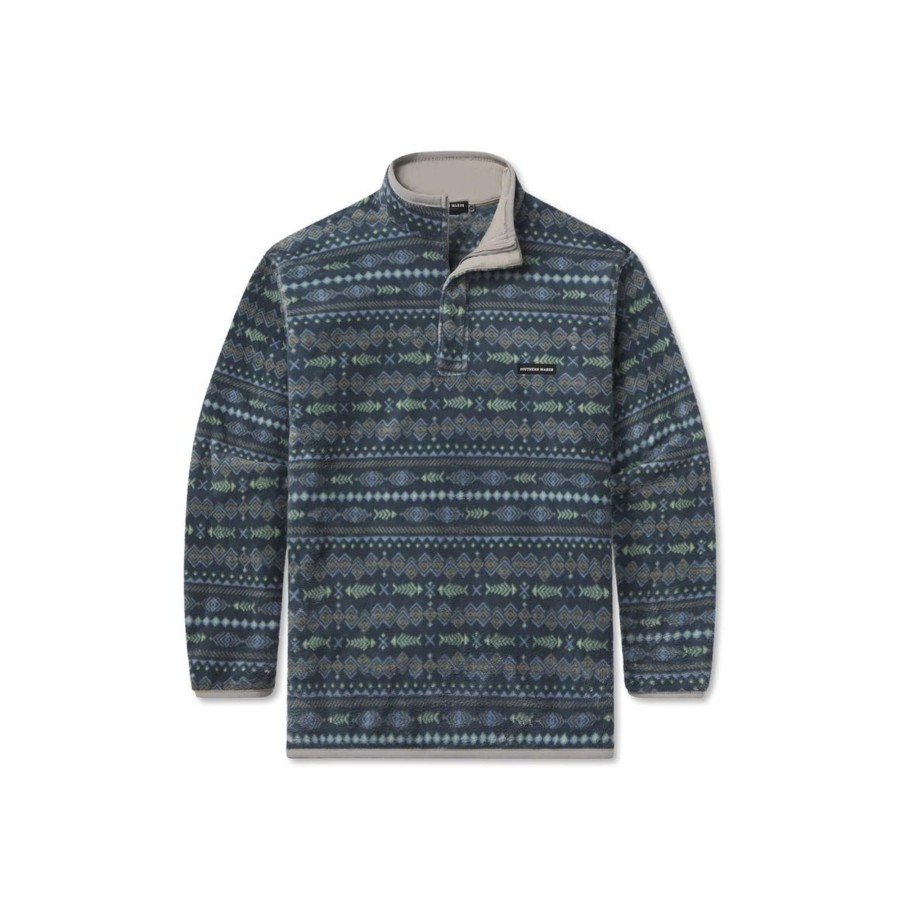 Women'S Southern Marsh Pullovers And Sweaters | Culebra Catch Fleece Pullover Slate And Mint