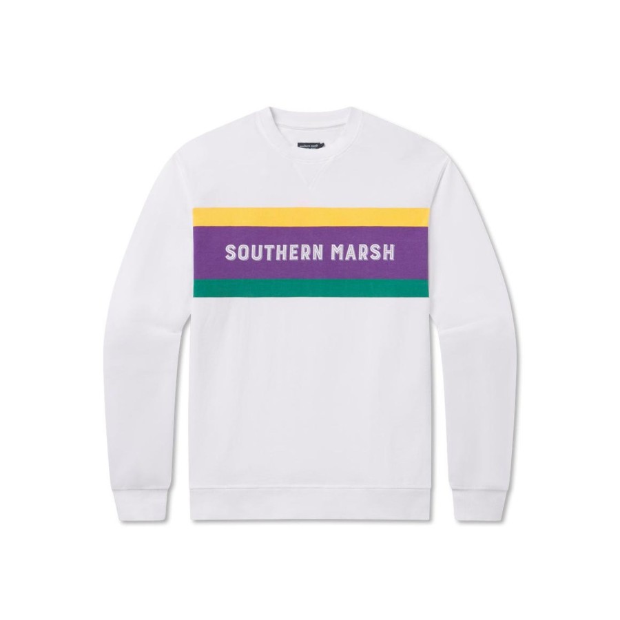 Women'S Southern Marsh Pullovers And Sweaters | Carrollton Vintage Sweatshirt Purple Green And Gold