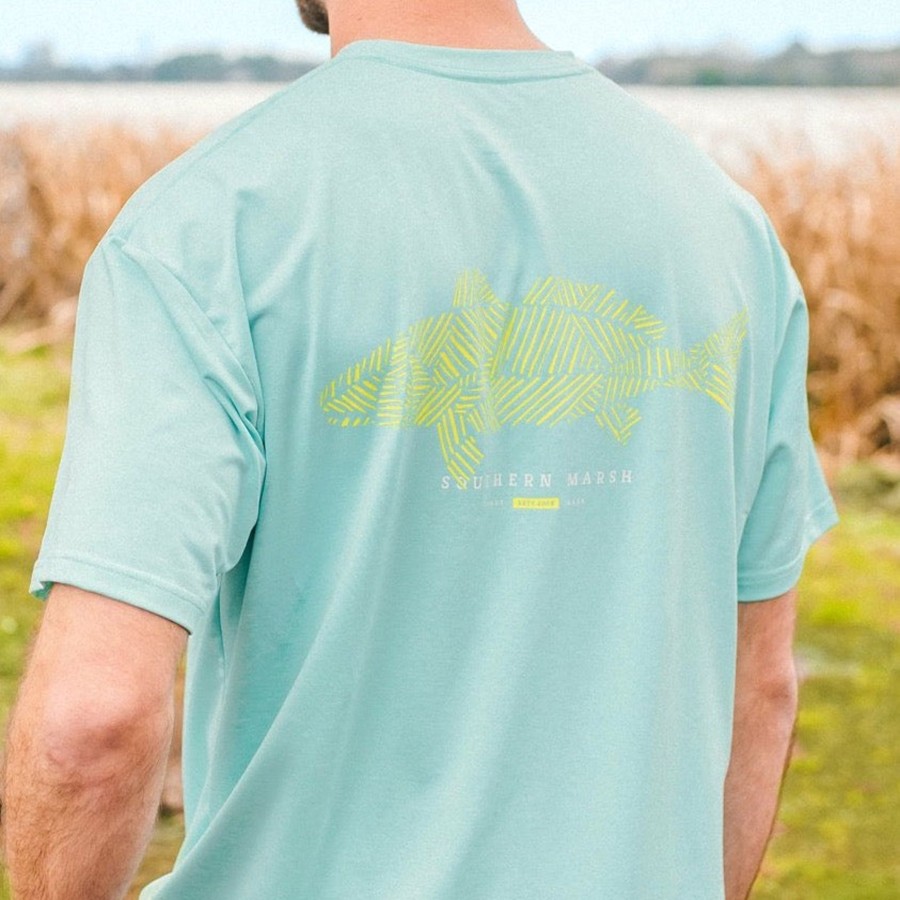 Women'S Southern Marsh Performance Tees | Fieldtec Heathered Performance Tee | Redfish