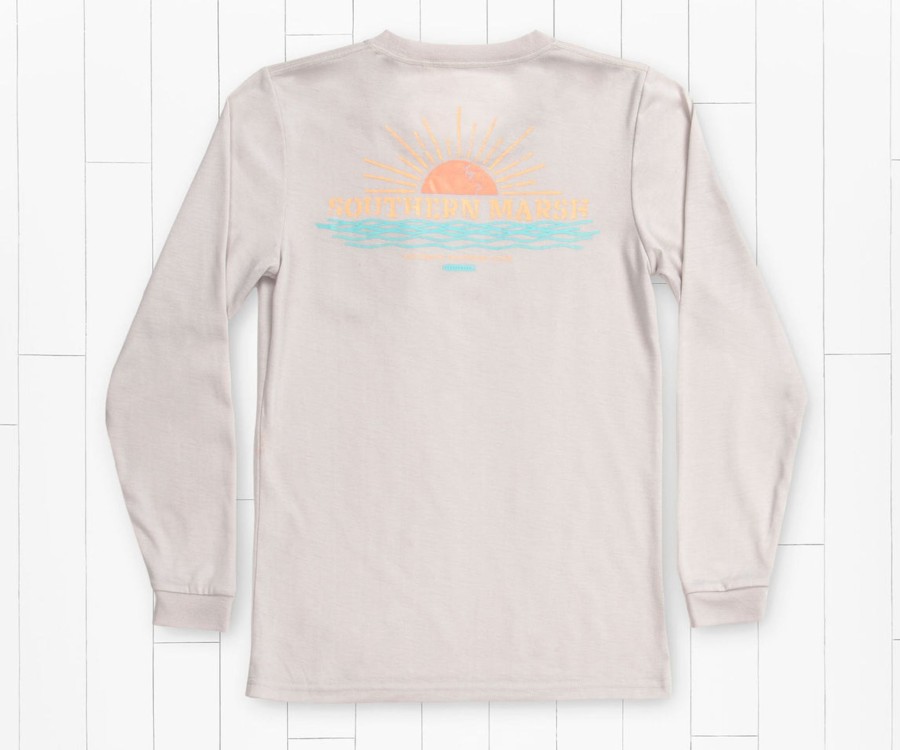 Women'S Southern Marsh Performance Long Sleeve Tees | Fieldtec Comfort Tee | Sunset Ash Gray