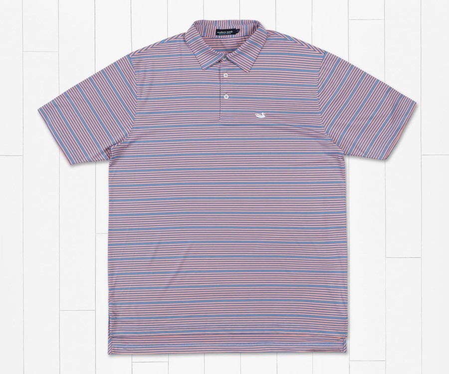 Men'S Southern Marsh Polos | Bermuda Performance Polo | Chenier Stripe