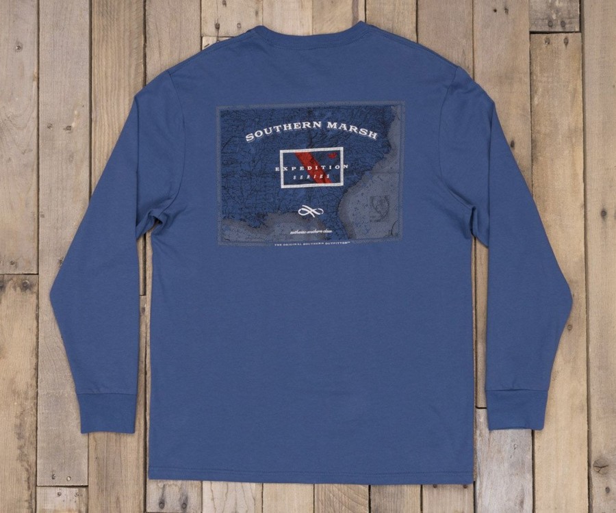 Men'S Southern Marsh Original Ls Tees | Expedition Series Tee - Flag - Long Sleeve