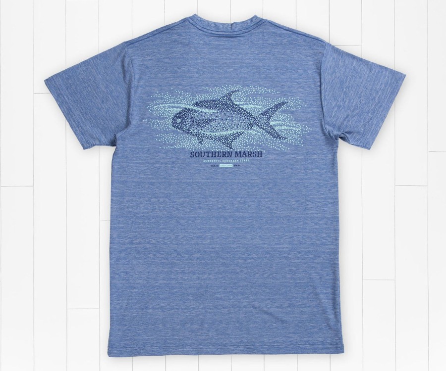 Men'S Southern Marsh Performance Tees | Fieldtec Heathered Performance Tee | Pompano