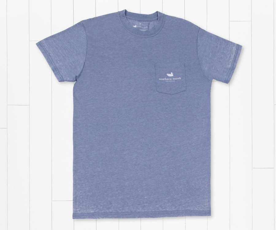 Women'S Southern Marsh Seawash Tees | Seawash Tee | Duck Trio Seawash Washed Blue