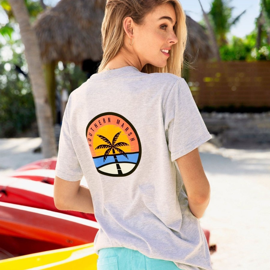 Women'S Southern Marsh Original Tees | Sunset Palm Tee