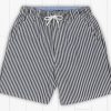 Youth Southern Marsh Swim Trunks | Youth Harbor Trunk | Seersucker Stripe Black And White