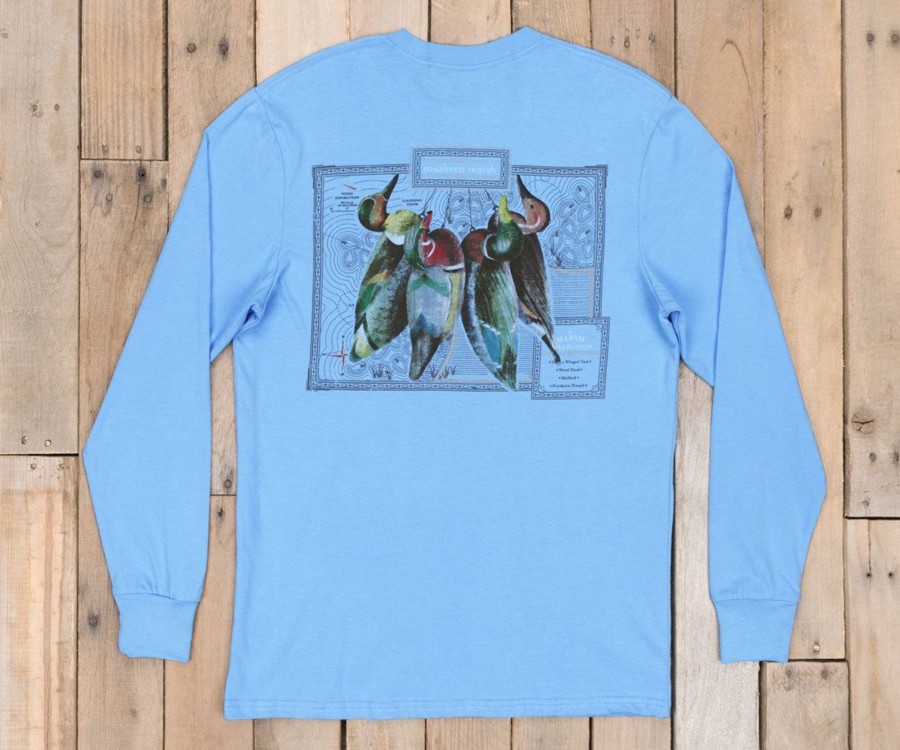 Women'S Southern Marsh Original Long Sleeve Tees | Vintage Decoy Collection Tee - Long Sleeve Breaker Blue