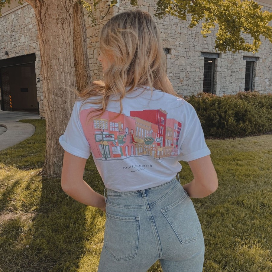 Women'S Southern Marsh Original Tees | Southern Cities Tee - Nashville White