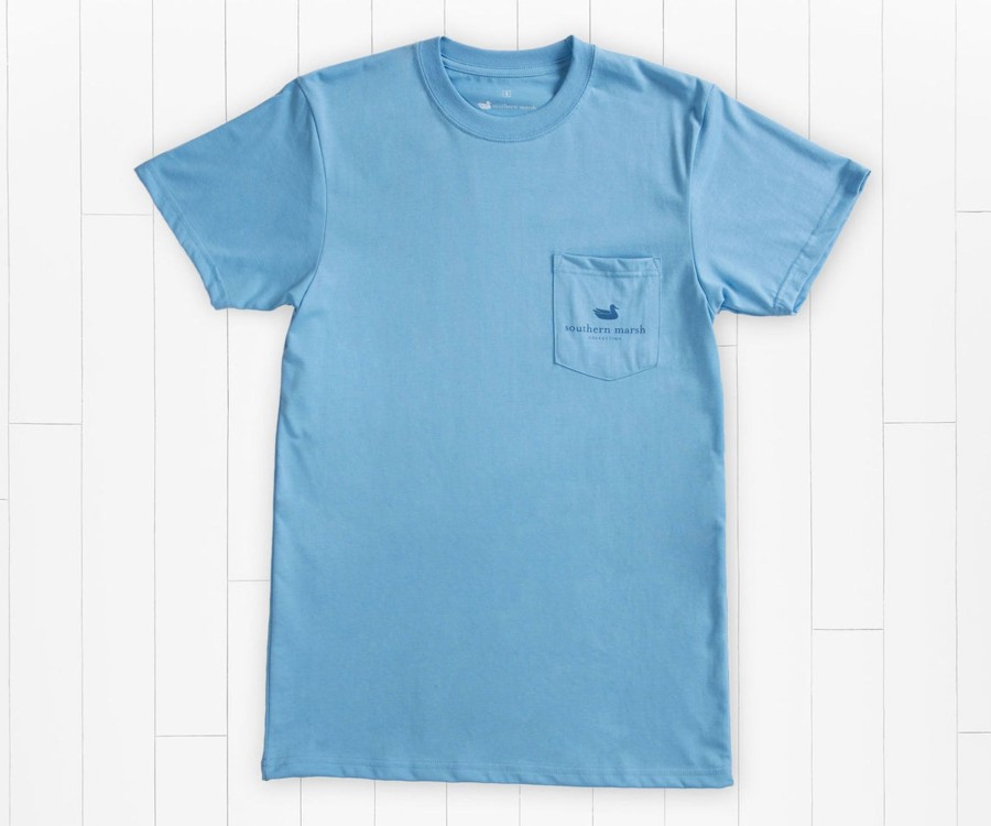 Men'S Southern Marsh Original Ss Tees | Southern Horizons Tee | Blue Ridge Breaker Blue