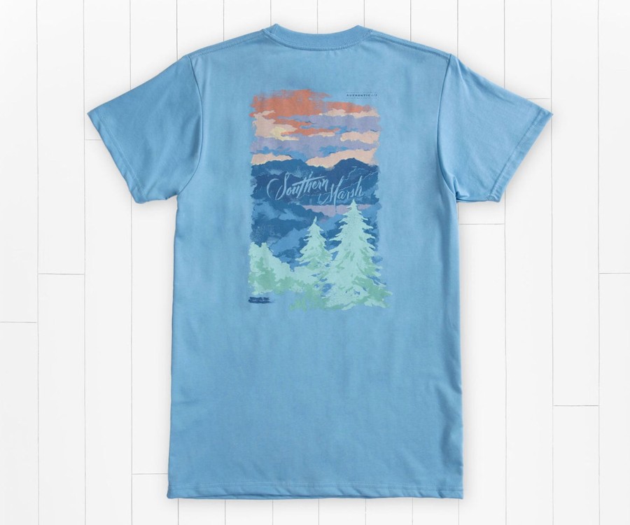 Men'S Southern Marsh Original Ss Tees | Southern Horizons Tee | Blue Ridge Breaker Blue