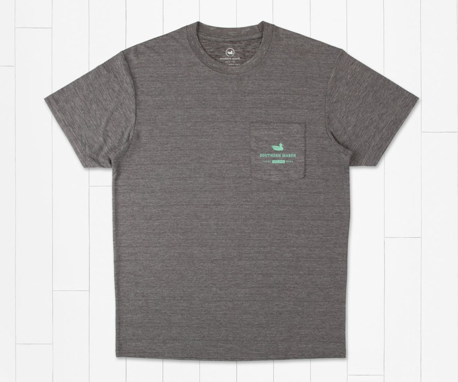 Women'S Southern Marsh Performance Tees | Fieldtec Heathered Tee - Made In The Gulf - Tuna