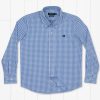 Youth Southern Marsh Dress Shirts | Youth Brentwood Gingham Performance Dress Shirt Royal Blue