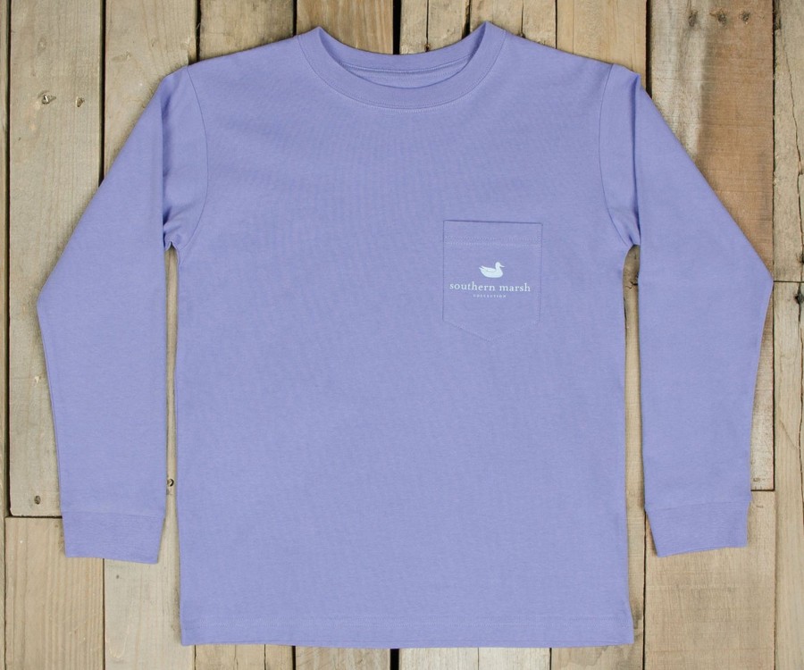 Youth Southern Marsh Original Long Sleeve Tees | Youth Outfitter Series Tee - 2 - Long Sleeve Lilac