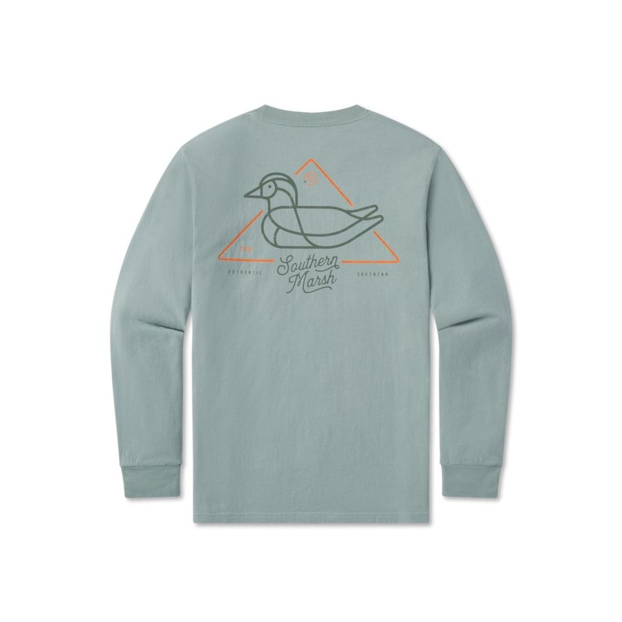 Men'S Southern Marsh Original Ls Tees | Warning Duck Tee | Long Sleeve