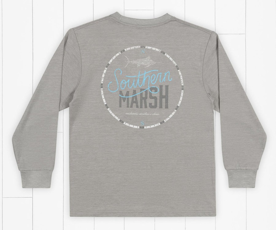 Youth Southern Marsh Performance Long Sleeve Tees | Youth Fieldtec Heathered Performance Tee | Marlin Time | Long Sleeve