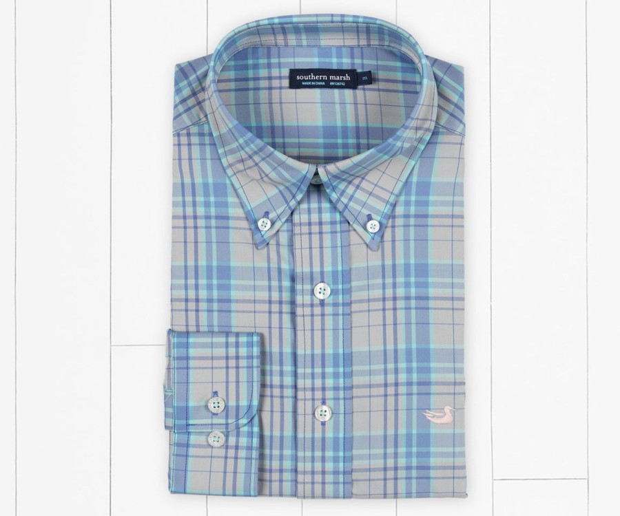 Men'S Southern Marsh Performance | Louisville Performance Dress Shirt | Windowpane