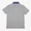 Youth Southern Marsh Polos | Youth Bermuda Performance Polo | Decatur Stripe Purple Green And Gold