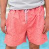 Men'S Southern Marsh Swim Trunks | Dockside Swim Trunk | Fractured Lines Strawberry Fizz And Melon Dockside